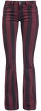 Grace - Black/Red Striped Trousers, Gothicana by EMP, Stoffen broeken