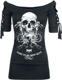 Snake Skull Cut-Out Shirt, Black Premium by EMP, T-Shirt Manches courtes