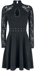 Turn Up Lace Dress, Gothicana by EMP, Medium-lengte jurk