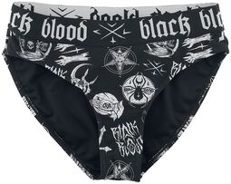 Bikinibroekje met occulte symbolen, Black Blood by Gothicana, Bikini Slip