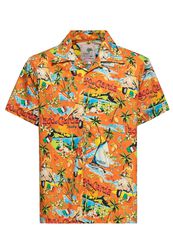 Lake Garda Tropical Hawaiian Style Shirt, King Kerosin, Chemise manches courtes
