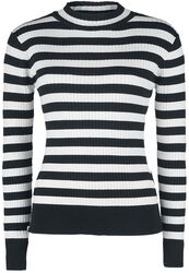 Menace White and Black Stripe Sweater, Jawbreaker, Gebreide trui