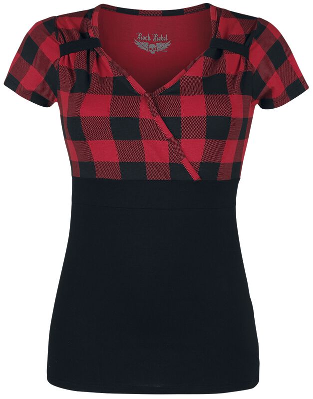 T-Shirt Look Rockabilly Noir/Rouge