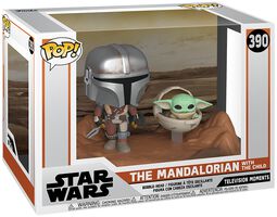 The Mandalorian - The Mandalorian with The Child (Movie Moments) Vinylfiguur 390, Star Wars, Funko Movie Moments