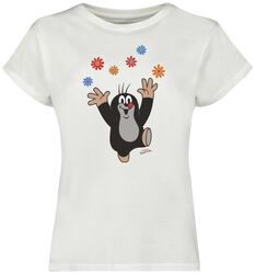 T-Shirt Petite Taupe avec des Fleurs, The Little Mole, T-Shirt Manches courtes