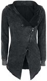 Asymmetric Vintage Zipper, Black Premium by EMP, Vest met capuchon