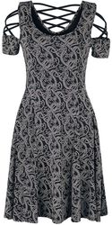 Dress with Lacing and Celtic-Style Print, Black Premium by EMP, Korte jurk