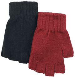Set van twee paar handschoenen, Black Premium by EMP, Vingerloze handschoenen