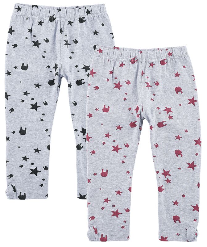 Set of two kids’ leggings with rock hand and stars