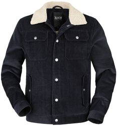 Corduroy Jacket With Teddy Fur, Black Premium by EMP, Tussenseizoensjas