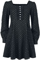 Short dress with floral border, Black Premium by EMP, Robe courte