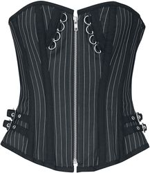 Bustier met strepen en rits, Gothicana by EMP, Corsage