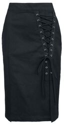 Skirt With Lace Details, Gothicana by EMP, Medium-lengte rok