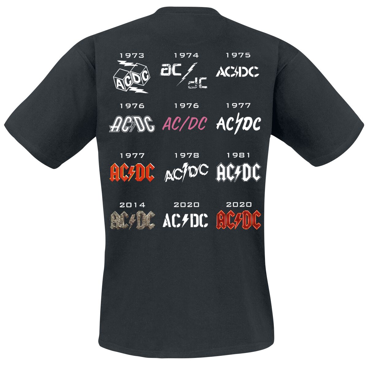 50 Years Logo History | AC/DC T-Shirt Manches courtes | Large