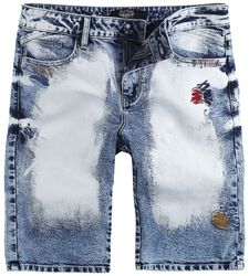 Shorts With Bleached Details, Rock Rebel by EMP, Short