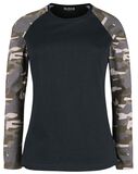 Haut Manches Longues Camouflage, Black Premium by EMP, T-shirt manches longues