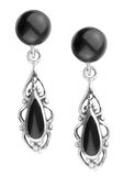 Black Ornament Earrings, Black Ornament Earrings, Set de boucles d'oreilles