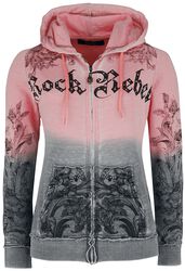 Veste À Capuche Avec Strass & Imprimé, Rock Rebel by EMP, Sweat-shirt zippé à capuche
