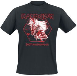 Hexagon Crop Red, Iron Maiden, T-Shirt Manches courtes