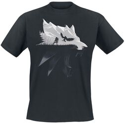 Silhouette Loup, The Witcher, T-Shirt Manches courtes