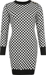Chess Square Monochrome Knitted Dress, QED London, Korte jurk