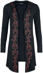 Vest met bedrukte symbolen en grote print op de rug, Black Blood by Gothicana, Cardigan