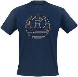 Logo Rebelle Doré, Star Wars, T-Shirt Manches courtes