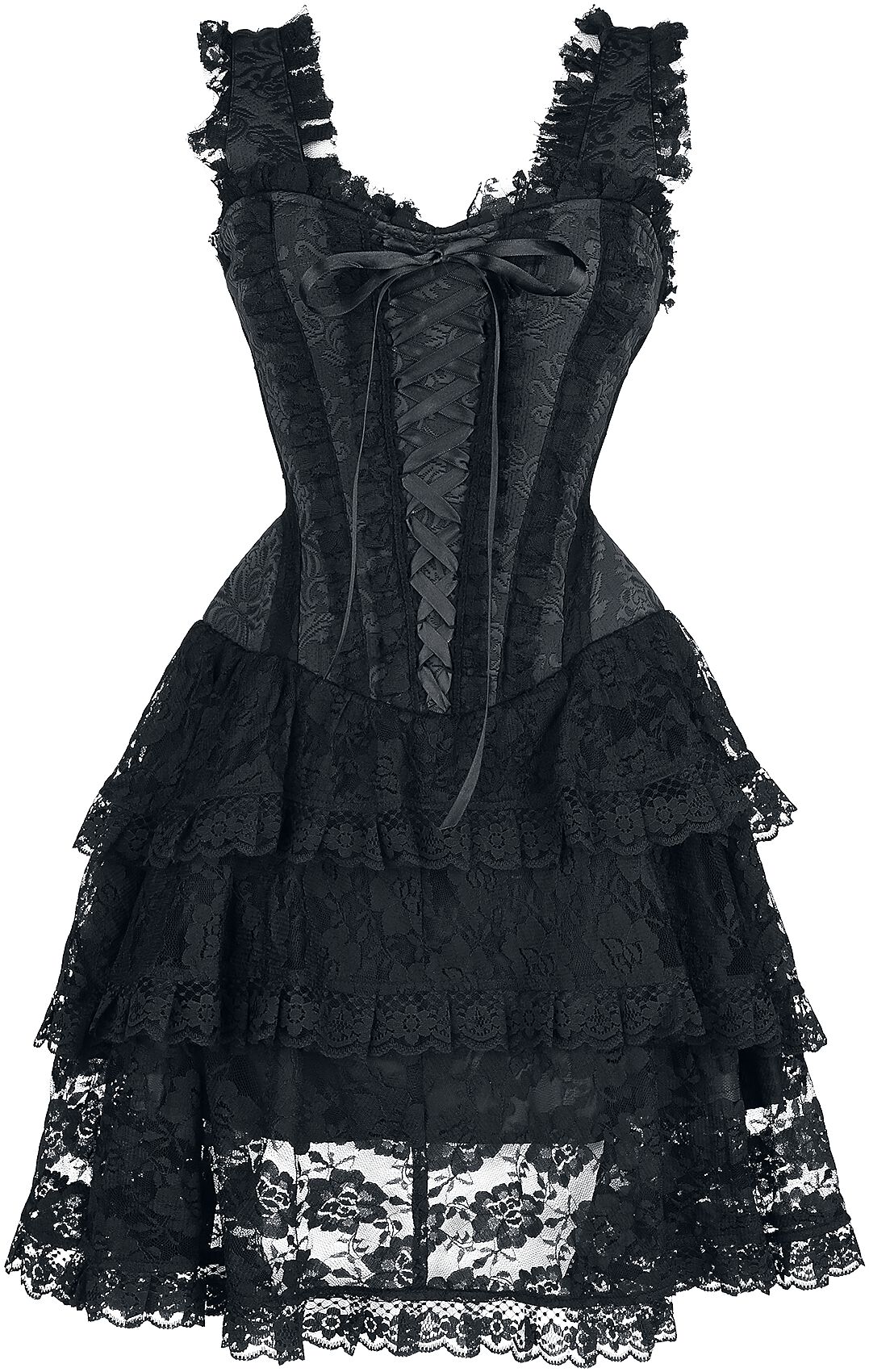 Short Corset Dress with Lace Gothicana by EMP Korte jurk Large