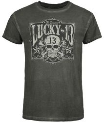 T-shirt Tombstone - Vintage Noir, Lucky 13, T-Shirt Manches courtes