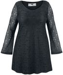 Lace Sleeve Dress, Black Premium by EMP, Robe courte