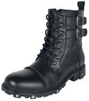 Black Boots with Lacing and Buckles, Gothicana by EMP, Laars