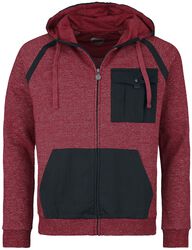 Sweat à capuche avec détails noirs, RED by EMP, Sweat-shirt zippé à capuche