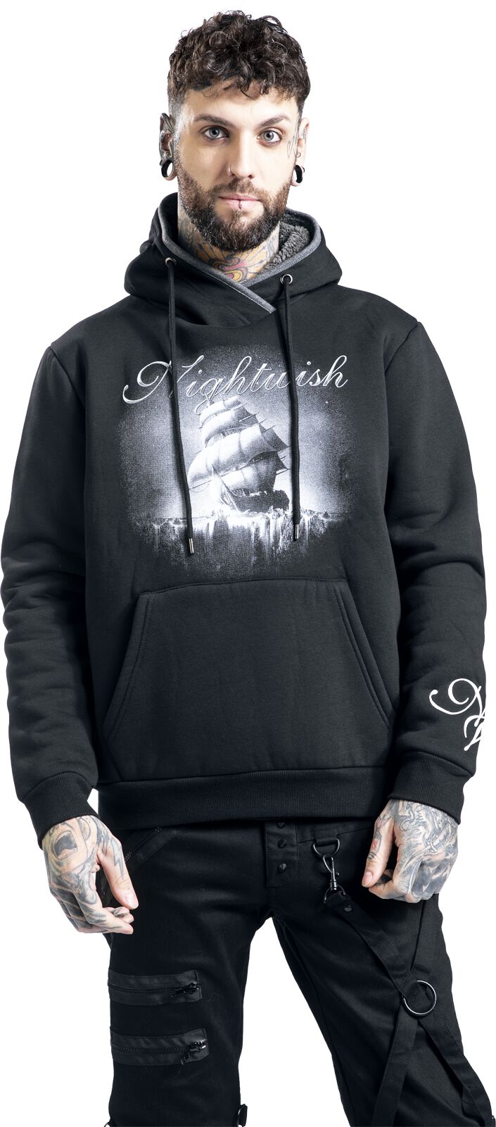 Sweat à Capuche Officiel Nightwish - Logo Brillant - Coupe Classique - 241g - Produit Licencié