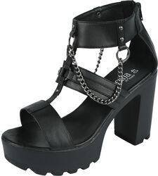 High Heels With Chains And Rivets, Gothicana by EMP, Hoge Hakken