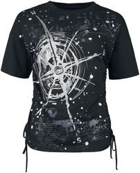 T-shirt met glanzend zilveren print voorop, Black Premium by EMP, T-shirt