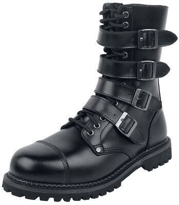 Black Boots with Lacing and Buckles