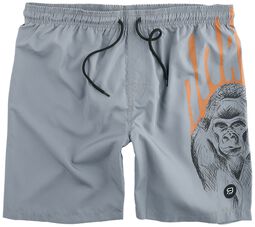 Swimshorts with Gorilla Print, RED by EMP, Zwembroek