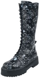 Boots met Skull Print, Black Premium by EMP, Laars