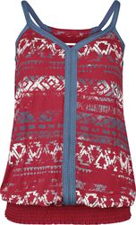 Top with Aztecs Print, RED by EMP, Top