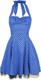 Blue White Small Dot Mini Dress, H&R London, Medium-lengte jurk