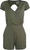 Short Olive Jumpsuit with Cut-Out Back, RED by EMP, Jumpsuit