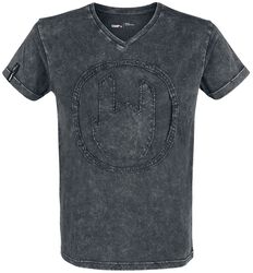 T-Shirt Gris Délavé Appliqué Rockhand