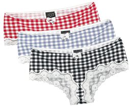 Plaid 3-Set of Hipster Pants, Pussy Deluxe, Pantyset