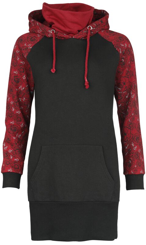 Hoodie Dress with Roses and Skull