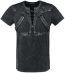 T-shirt with Leather Straps, Punk Rave, T-shirt