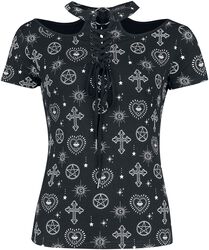 T-shirt met all-over print, Gothicana by EMP, T-shirt