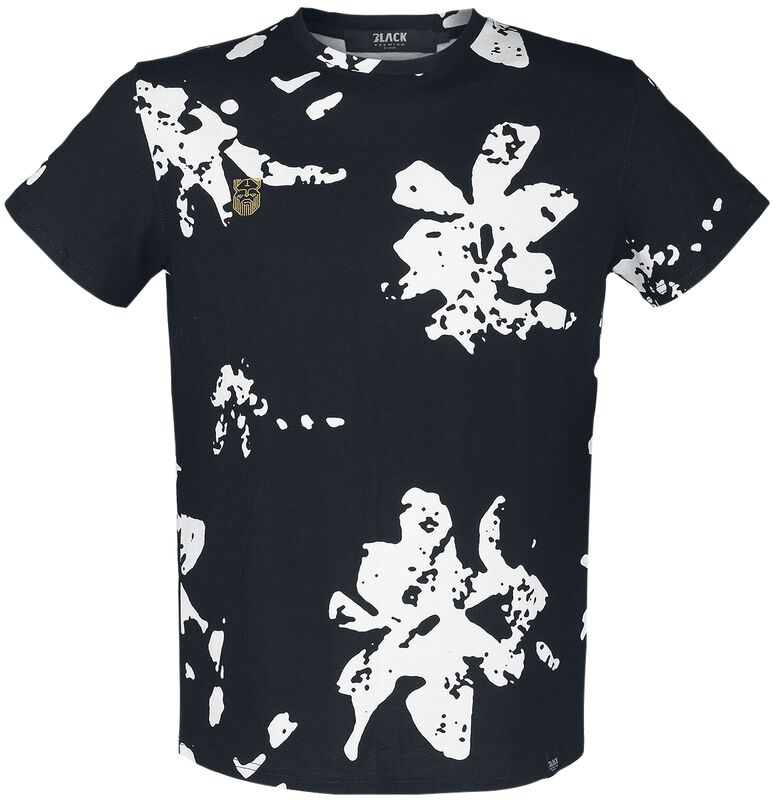 T-shirt met witte bloemen en klein borduurwerk