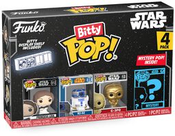 Leia, R2-D2, C-3PO + Mystery Figure (Bitty Pop! 4 Pack) vinyl figurines, Star Wars, Funko Bitty Pop!