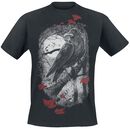 T-shirt with Full Front Raven Print, Black Premium by EMP, T-shirt