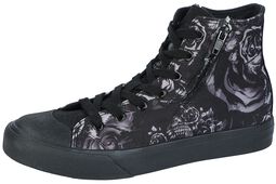 Sneakers with Floral Print, Black Premium by EMP, Sneakers high